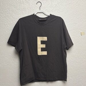 Essentials Black Short Sleeve Tee with Cream Letter